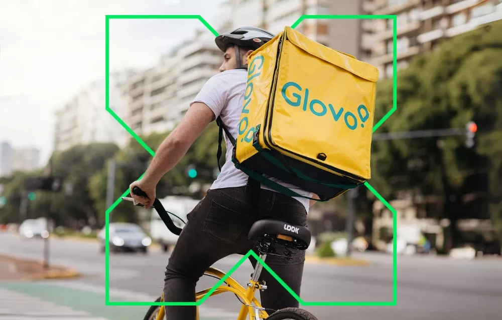 Delivery man with green X visual resource 